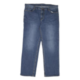 CALVIN KLEIN JEANS Womens Regular Fit Straight Denim Medium W38 L30 Blue Zip