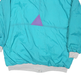 Womens Turquoise & Purple Reversible Synthetic Button Jacket L Woven Casual