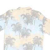 JACK & JONES Mens Blue & Beige Tropical Palm Tree Print Shirt L Summer Casual