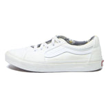 VANS Old Skool Womens Lace-Up Trainers White Canvas UK 5.5 Floral Lining Casual