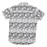 CELEBRITY ICONS Mens Black & White Sport Icon Print Shirt M Button Casual