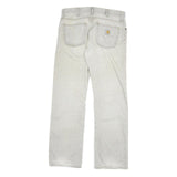 CARHARTT Mens Jeans Beige Regular Straight Denim Light W33 L34 Cotton Blend Zip