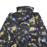 ZARA Womens Black Tie Dye Lightweight Track Jacket L Woven Stripe Outdoor