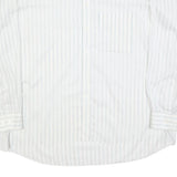 LIBERO Mens White Blue Striped Shirt 2XL Cotton Blend Long Sleeve Button Collar