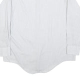 CHALLENGER Mens White & Grey Stripe Shirt XL Classic Button Sleeve