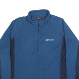 BERGHAUS Mens Blue & Navy Polyester Half Zip Jumper L Outdoor Activewear