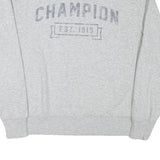 CHAMPION Mens Grey Logo Crew Neck L Sweatshirt Cotton Blend Pullover