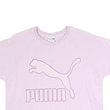 PUMA Womens Pink Cotton Blend Crew Neck UK 12 Logo Sweatshirt Casual