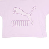 PUMA Womens Pink Cotton Blend Crew Neck UK 12 Logo Sweatshirt Casual