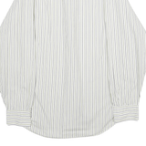 NAUTICA Mens White & Grey Stripe Cotton Shirt L Long Sleeve Casual Button