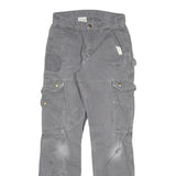 CARHARTT Mens Cotton Blend Grey Relaxed Straight Trousers W26 L30 Workwear