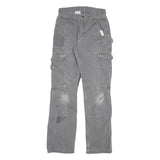 CARHARTT Mens Cotton Blend Grey Relaxed Straight Trousers W26 L30 Workwear