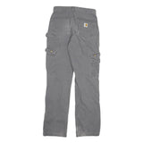 CARHARTT Mens Cotton Blend Grey Relaxed Straight Trousers W26 L30 Workwear
