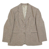 RODEL Womens Beige & Brown Wool Houndstooth Jacket XL Woven Button Closure