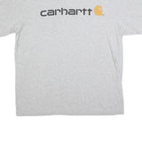 CARHARTT Mens Grey L Cotton Blend T-Shirt Short Sleeve Crew Neck Logo Print