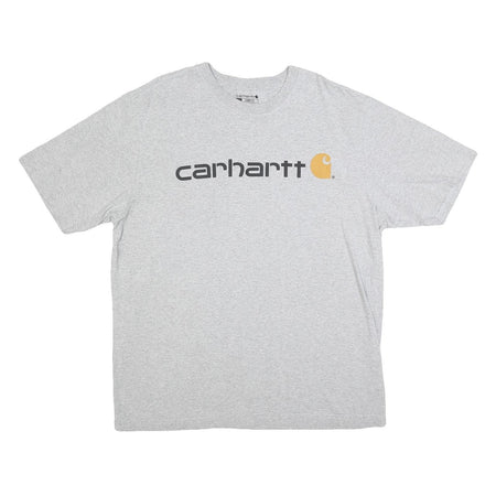 CARHARTT Mens Grey L Cotton Blend T-Shirt Short Sleeve Crew Neck Logo Print