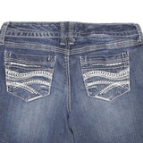 RUE 21 Womens Denim Blue Casual Shorts L W30 Embroidered Pockets Stylish