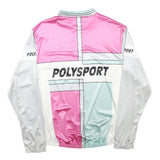 TZAMO Mens Pink & Blue Polysport Zip Jacket L Polyester Blend Colourblock