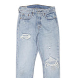 LEVI'S 501 Mens Jeans Blue Regular Straight Denim Light W25 L28 Casual Classic