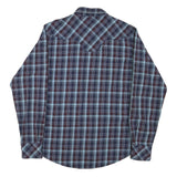 WRANGLER Mens Blue & Brown Check Long Sleeve Shirt L Western Style
