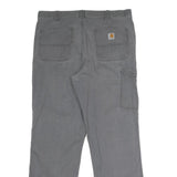 CARHARTT Mens Relaxed Grey Cotton Blend Trousers W38 L34 Workwear Utility Zip