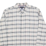 TOMMY HILFIGER Mens Beige & Grey Check Shirt 2XL Cotton Blend Long Sleeve