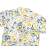 LIZ WEAR Womens White & Blue Floral Cotton Blend Shirt S Summer Casual