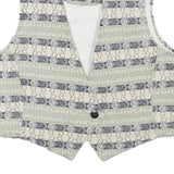 STAMPEDE Womens Grey & Cream Patterned Button Jacket S Cotton Blend Vest