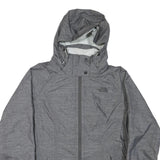 THE NORTH FACE Womens Grey Outdoor Jacket L Polyester Blend Zip Hooded Checked