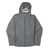 THE NORTH FACE Womens Grey Outdoor Jacket L Polyester Blend Zip Hooded Checked