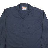 DICKIES Mens Blue Work Shirt 2XL Cotton Button Long Sleeve Two Pockets