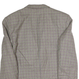 CANDA Mens Brown & Blue Wool Houndstooth Tailored Button Jacket 2XL Woollen