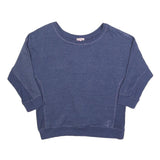 JUICY COUTURE Womens Blue Cotton Blend Crew Neck M Lace Up Back Sweatshirt