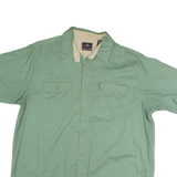 WRANGLER Mens Green Cotton Short Sleeve Shirt XL Casual Utility Buttoned