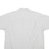 WRANGLER Mens White & Grey Short Sleeve Casual Shirt L Cotton Button Pocket