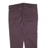 LEVI'S Mens Cotton Blend Brown Regular Straight Trousers W38 L30 Classic Zip