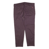 LEVI'S Mens Cotton Blend Brown Regular Straight Trousers W38 L30 Classic Zip