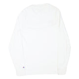 CHAMPION Mens White Cotton Blend Long Sleeve Crew Neck Graphic T-Shirt S