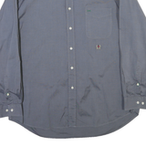 TOMMY HILFIGER Mens Blue Button-Down Shirt XL Classic Cotton Long Sleeve