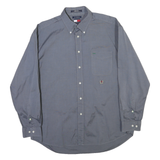 TOMMY HILFIGER Mens Blue Button-Down Shirt XL Classic Cotton Long Sleeve