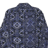 ZARA Mens Blue & Black Patterned Shirt M Cotton Blend Casual Long Sleeve