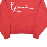 KARL KANI Womens Red Crew Neck L Sweatshirt Cotton Blend Logo Collar