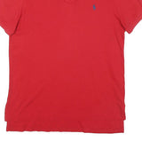 POLO RALPH LAUREN Mens Red Short Sleeve Plain M Cotton Blend Polo Shirt