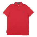 POLO RALPH LAUREN Mens Red Short Sleeve Plain M Cotton Blend Polo Shirt