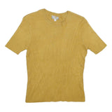 YES OR NO Womens Yellow Plain Basic Knit Crew Neck Jumper M Casual Lightweight