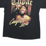 PORT & COMPANY Mens Black Tupac California Love Graphic T-Shirt L Crew Neck