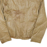 SUZY Womens Beige Leather Button Jacket M Soft Comfortable Classic Stylish