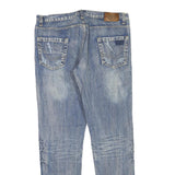 DICKIES Mens Regular Fit Blue Denim Jeans W36 L32 Casual Cotton Blend Zip