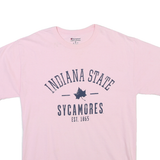 CHAMPION Mens Pink Indiana State Sycamores Graphic T-Shirt M Short Sleeve Crew