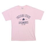 CHAMPION Mens Pink Indiana State Sycamores Graphic T-Shirt M Short Sleeve Crew